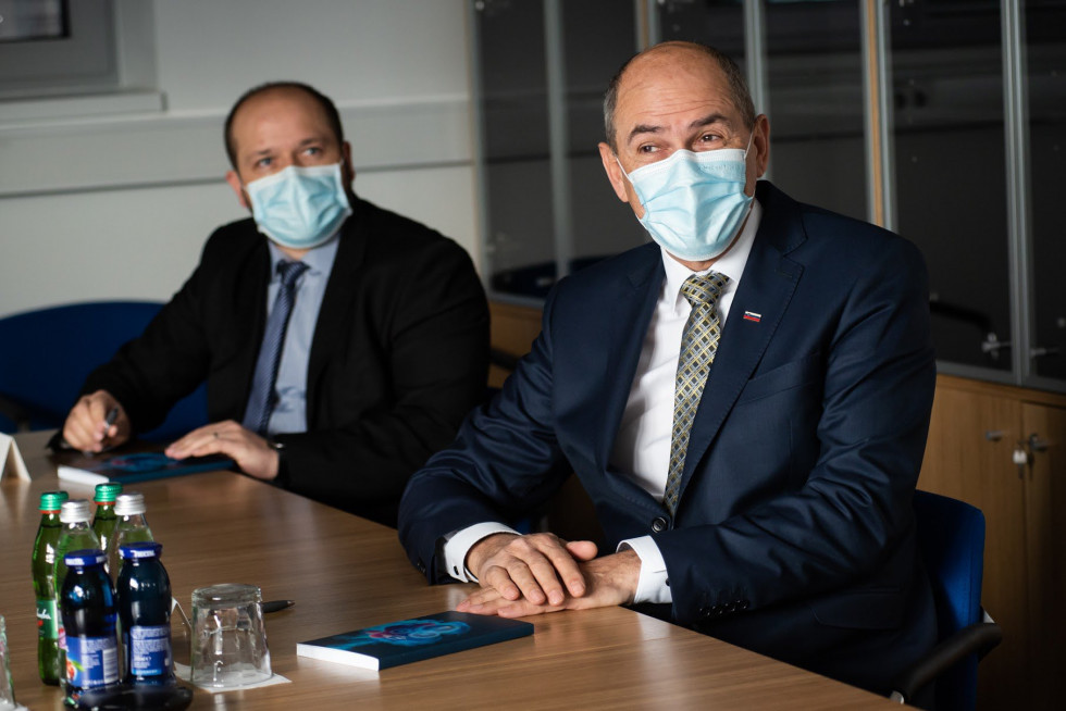 Prime Minister Janez Janša and Janez Poklukar, the Minister of Health, on a working visit to the BIA Separations - Sartorius company