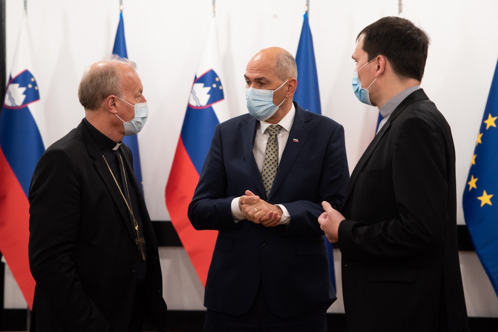 Prime Minister Janez Janša meets with members of the Slovenian Bishops’ Conference