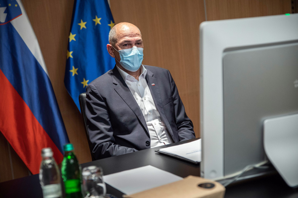 Prime Minister Janez Janša attended a video conference of the members of the European Council. 