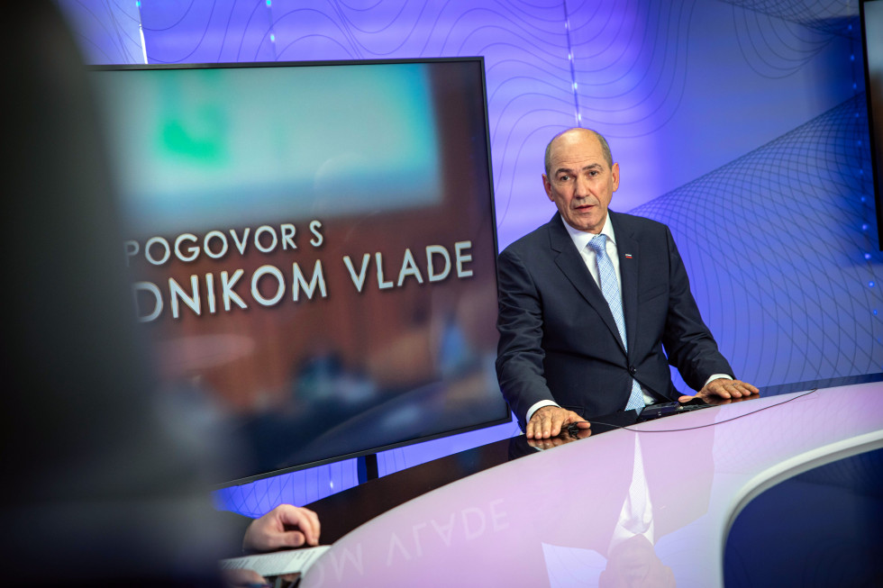 Predsednik vlade Janez Janša v oddaji na Nova24TV.