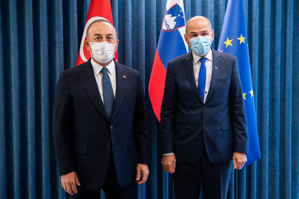 Prime Minister Janez Janša met Mevlüt Çavuşoğlu