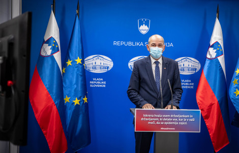 Nagovor predsednika vlade (Prime Minister Janez Janša during his address to the nation)