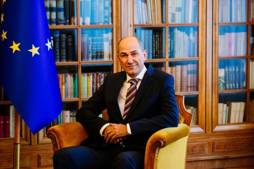 A symbolic photo of the Prime Minister Janez Janša