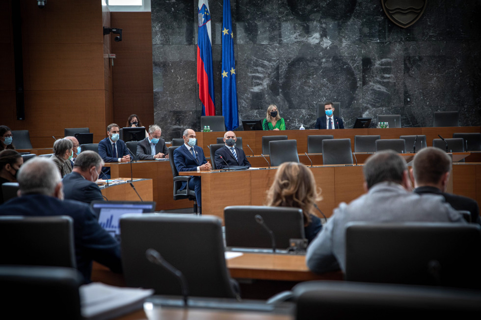 Predsednik vlade Janez Janša v Državnem zboru.