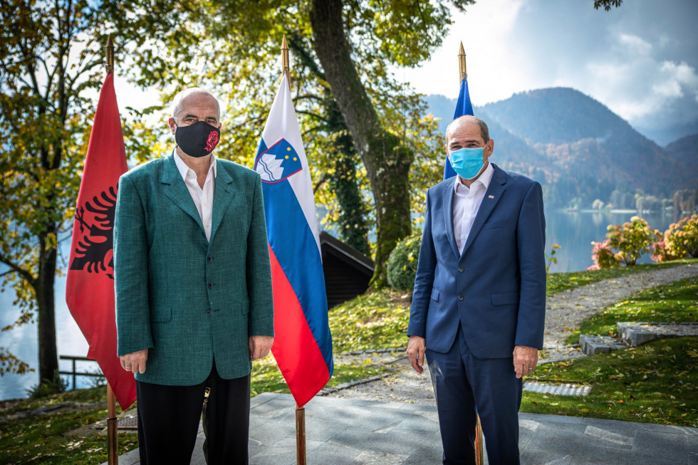 Albanian Prime Minister Edi Rama and Prime Minister Janez Janša