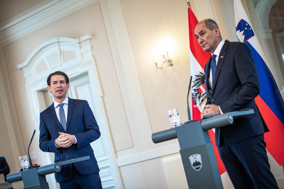 The Prime Minister of Slovenia, Janez Janša, hosted a working visit by the Federal Chancellor of the Republic of Austria, Sebastian Kurz