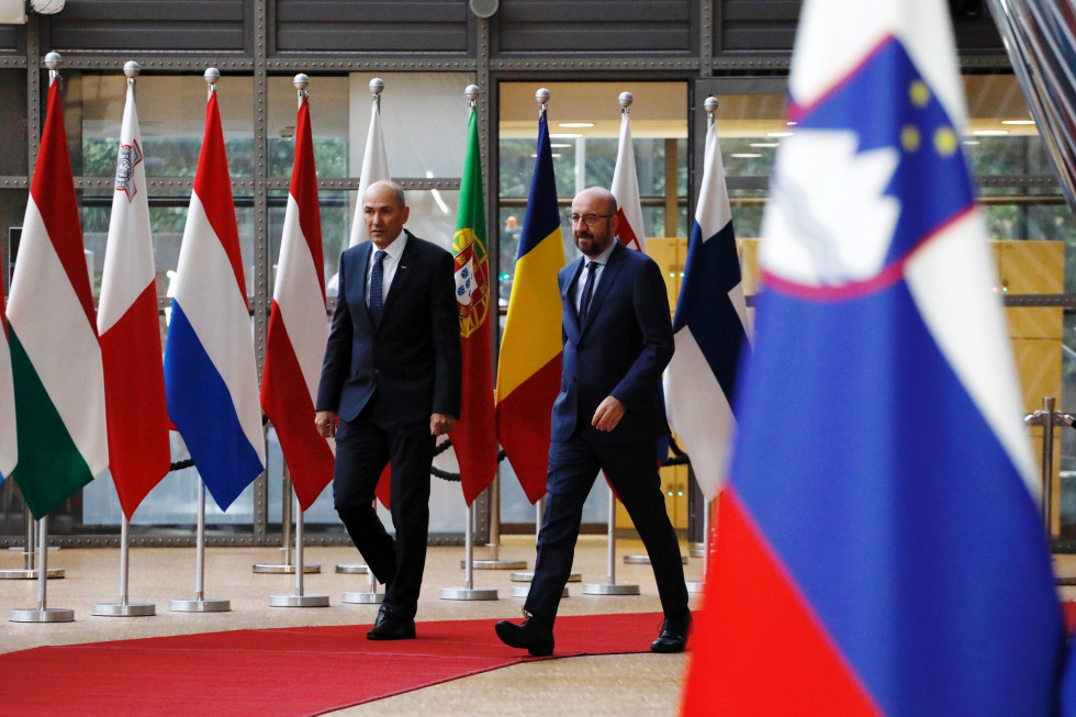 Prime Minister Janez Janša on a working visit to Brussels