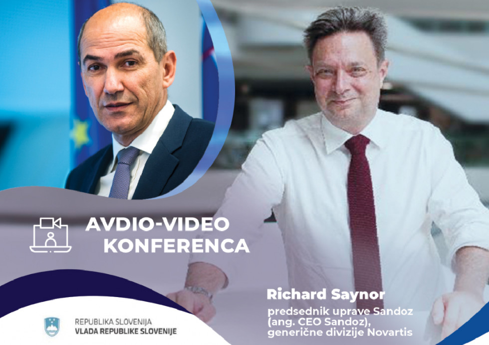 Videokonferenčni pogovor predsednika vlade Janeza Janše s predsednikom uprave Sandoza.