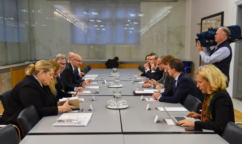 State Secretary Dobran Božič during discussions with the President of the Friuli-Venezia Giulia Regional Council Piero Mauro Zanin