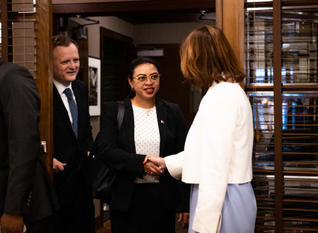 minister during the handshake