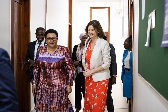 Minister of Foreign and European Affairs Tanja Fajon with Tanzanian Minister of Foreign Affairs and East African Cooperation Dr Stergomena Lawrence Tax