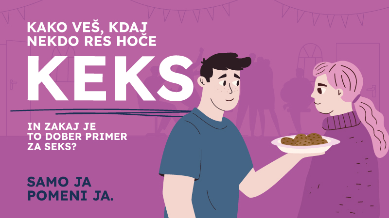 Fant ponuja dekletu pladenj piškotov. 