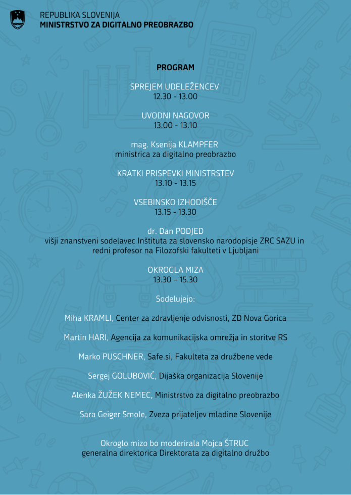 Vabilo na javni posvet o omejevanju dostopa do družbenih omrežij