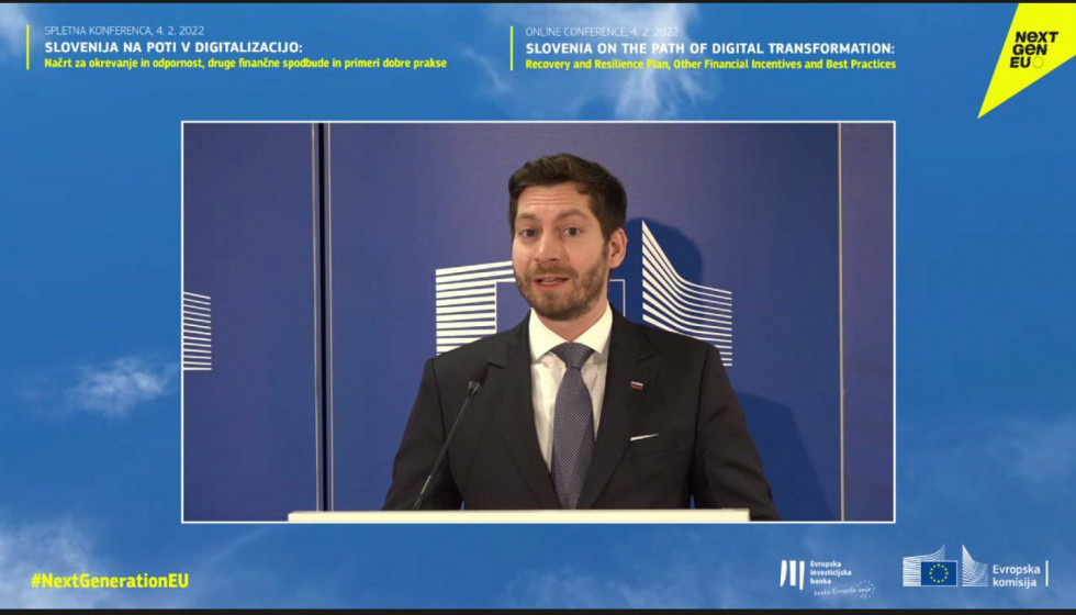 Minister Mark Boris Andrijanič na konferenci "Slovenija na poti v digitalizacijo" v HIši Evropske unije