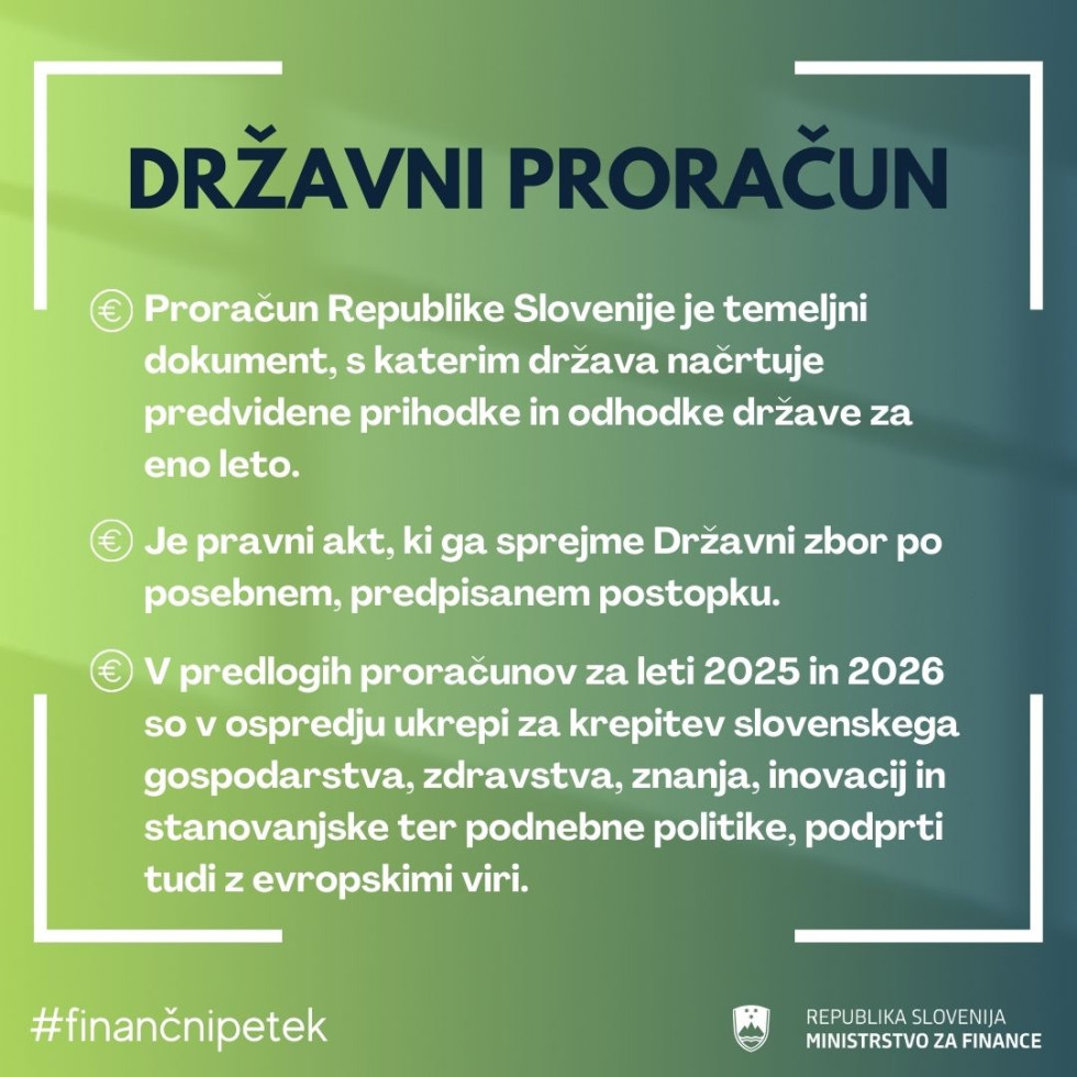 Ključni poudarki o državnem proračunu