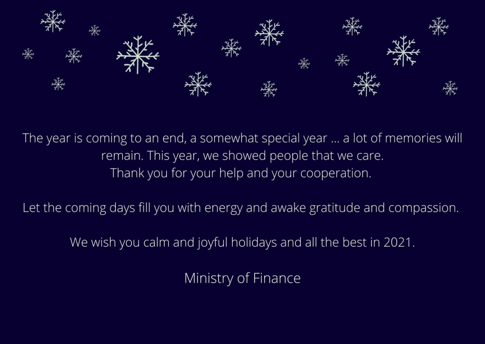 White letters on dark blue background. The contents of the greeting are written below.