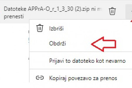 Primer prenosa ZIP datoteke