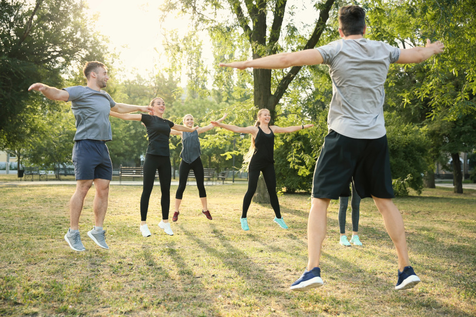 People joging in the nature.