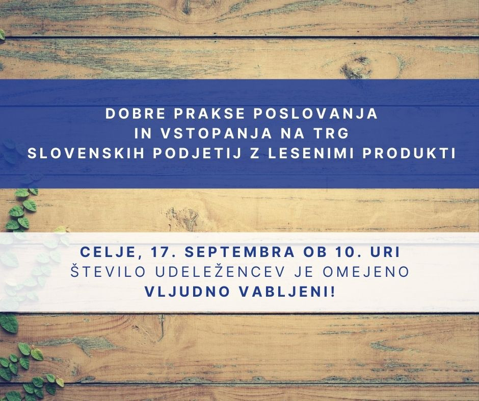Dobre prakse poslovanja in vstopanja na trg slovenskih podjetij z lesenimi produkti