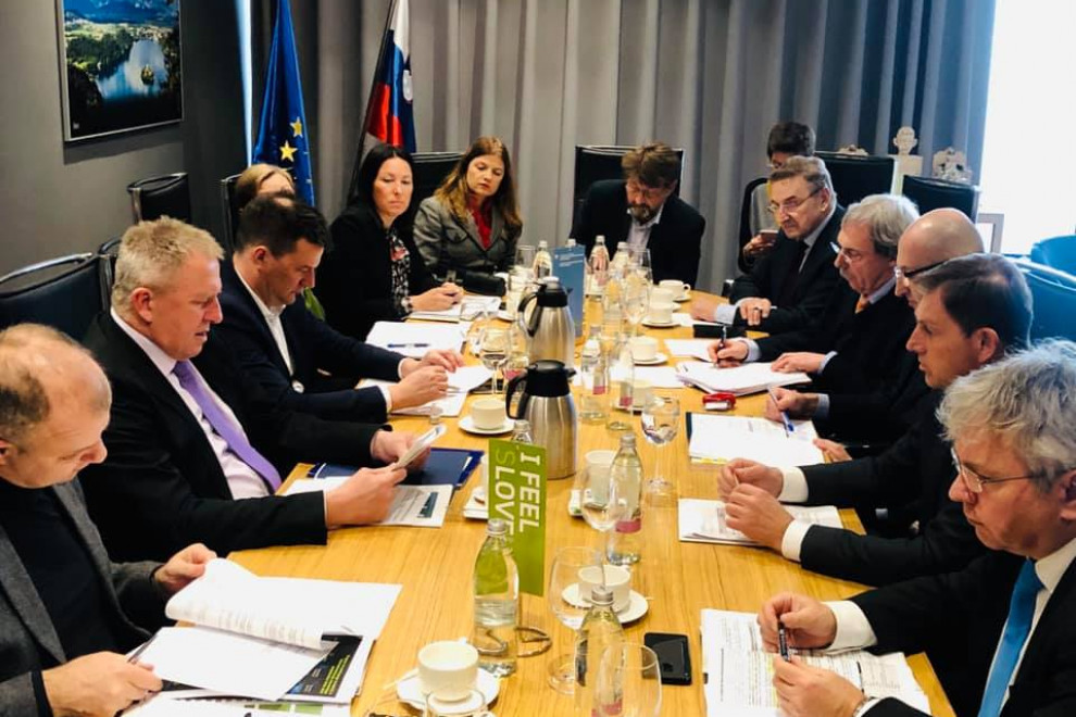 Foreign Minister Dr Miro Cerar and Minister of Economic Development and Technology Zdravko Počivalšek at the Economic Internationalisation Council. 