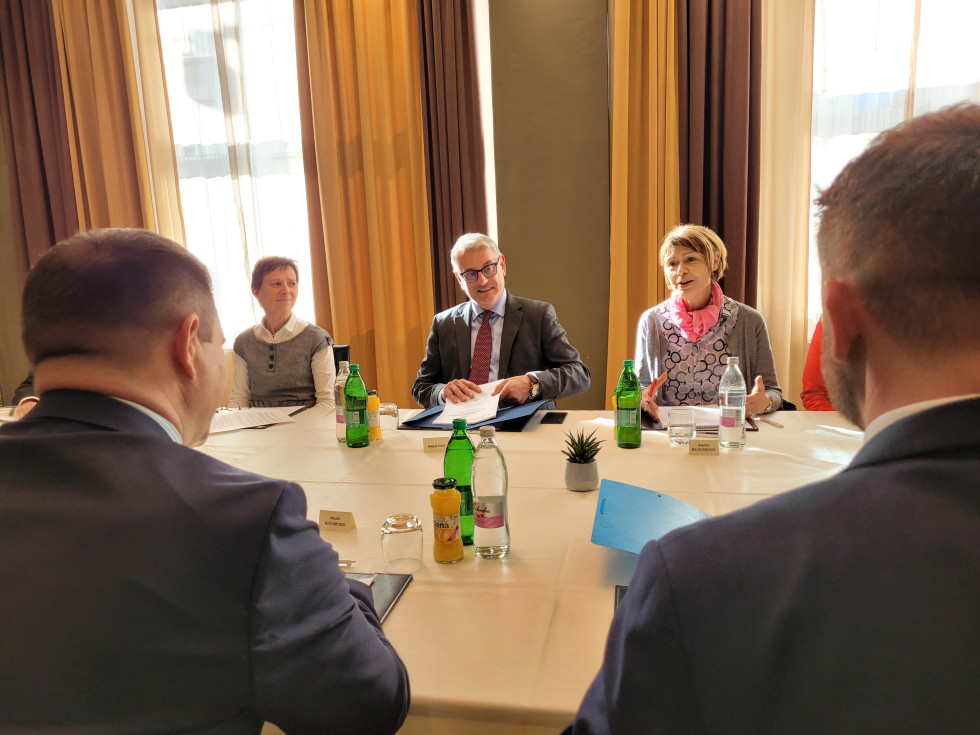 Minister Han and Irish Minister Richmond and colleagues in conversation