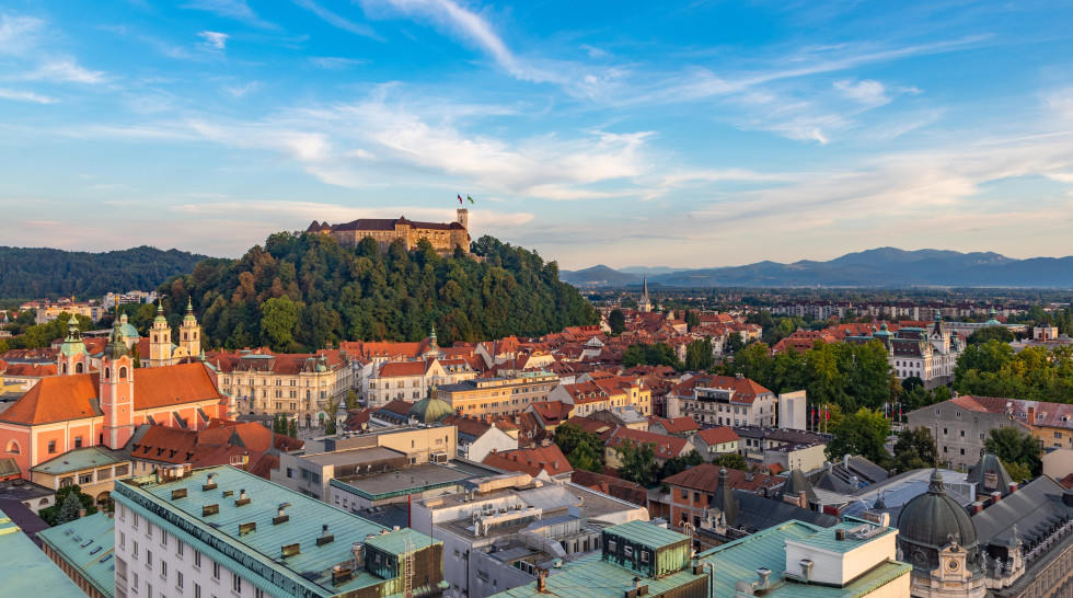 Pogled na Ljubljano in Ljubljanski grad