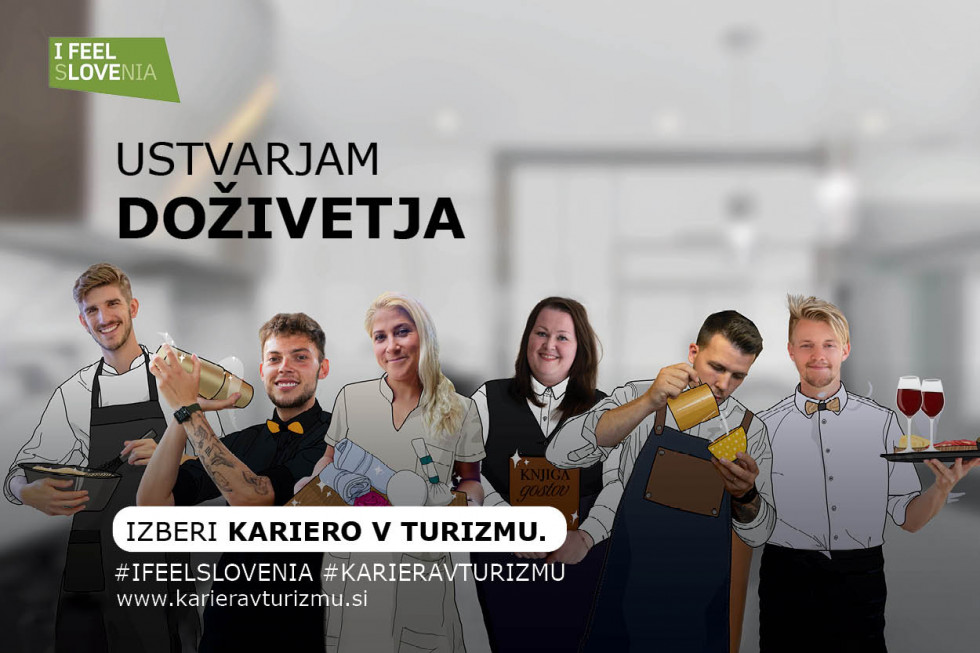 Mladi predsatvljajo poklice v turizmu.