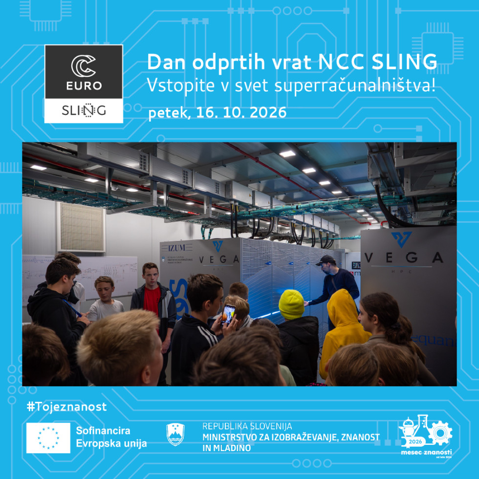 Plakat za dan odprtih vrat superračunalniških centrov v Sloveniji.