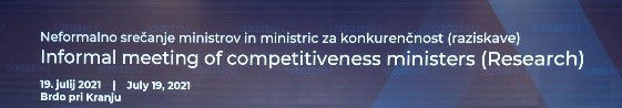 banner z napisom o neformalnem svetu ministrov na Brdu pri Kranju