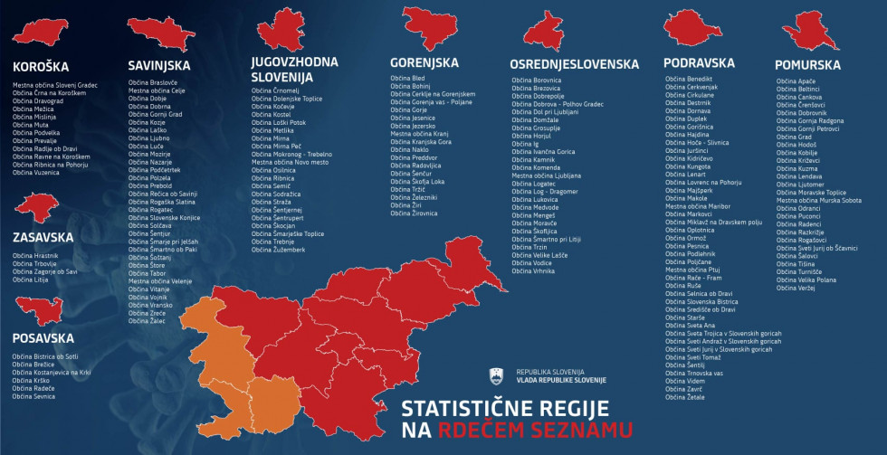 Ilustrativna slika Slovenije po regijah