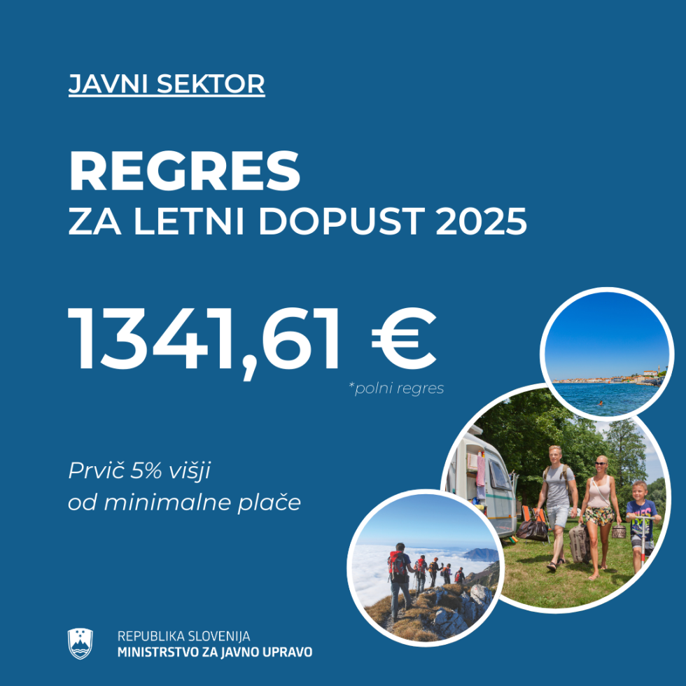 Infografika z informacijami o znesku regresa