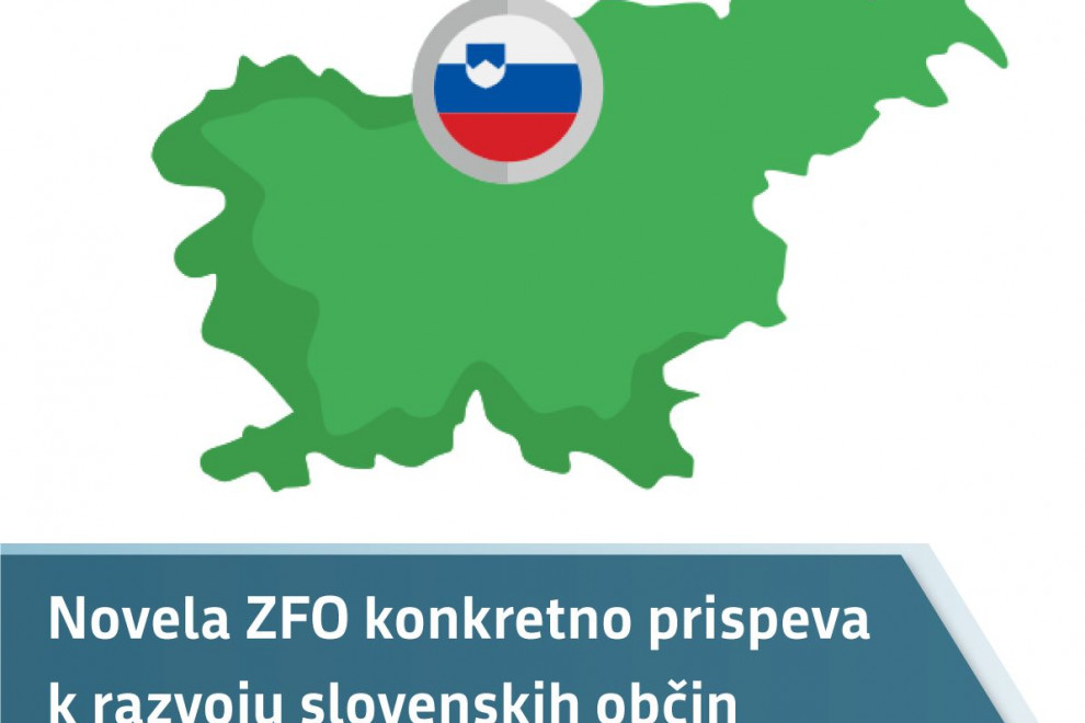 Infografika zemljevida Slovenije v zeleni barvi, v krogu slovenska zastava