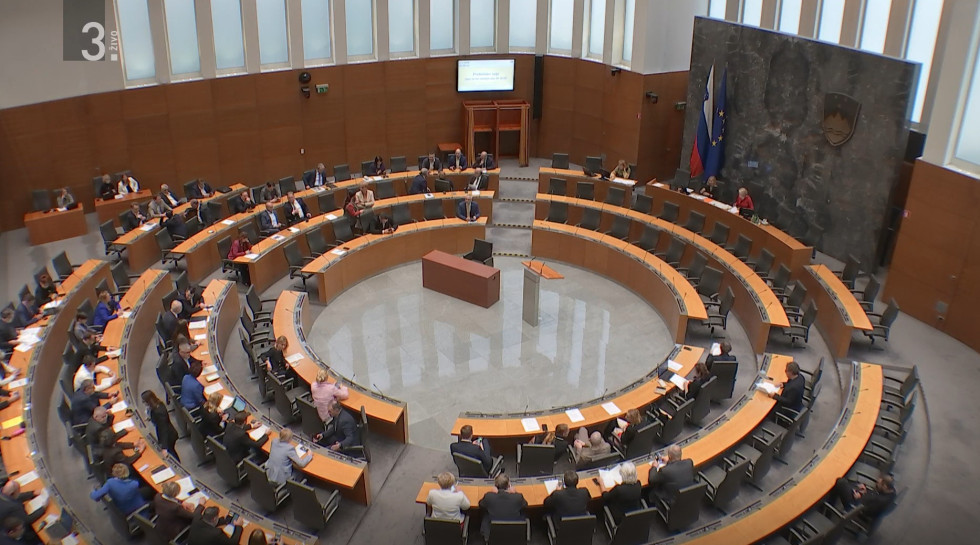 poslanke in poslanci sedijo v veliki dvorani državnega zbora