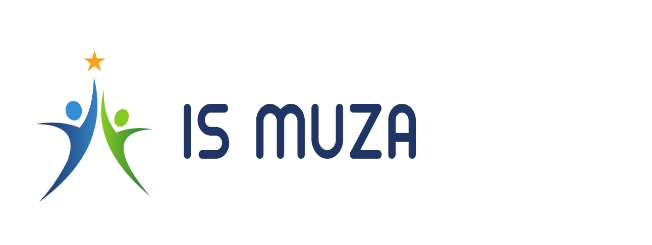 Horizontalen logotip z napisom IS MUZA