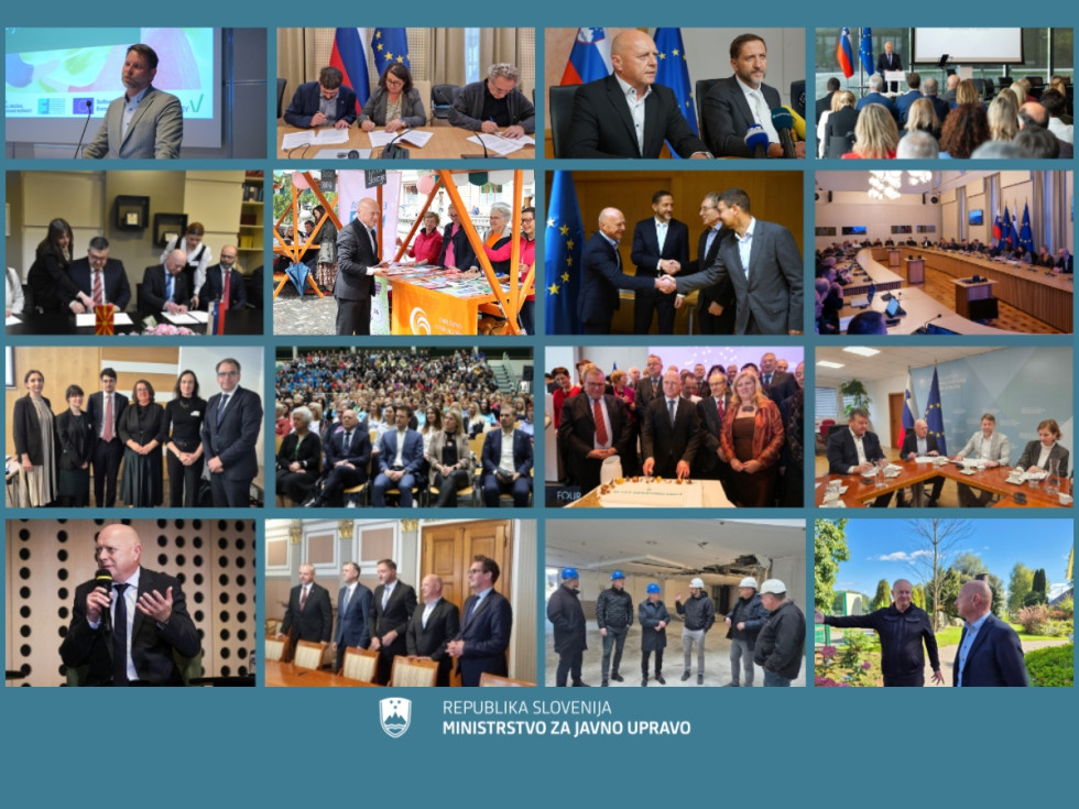 Kolaž fotografij iz dogodkov ministrstva