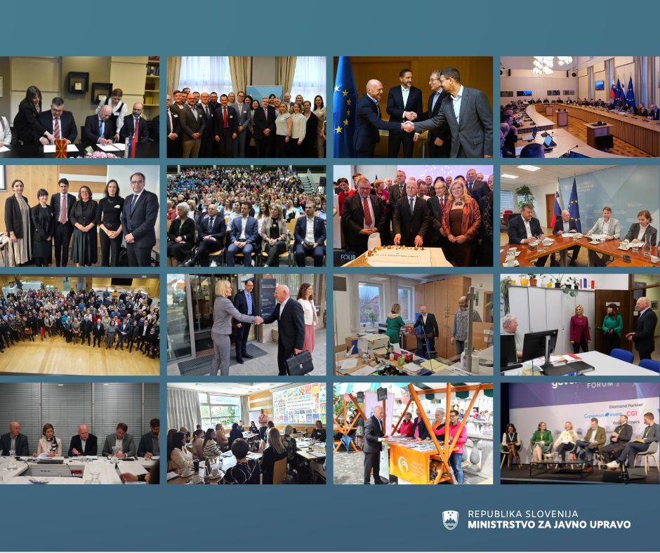 Kolaž fotografij mnogih dogodkov ministrstva