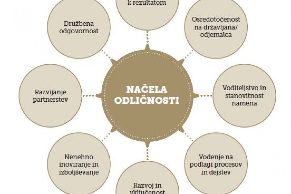 shematski prikaz osmih načel odličnosti