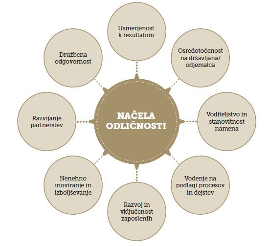 shematski prikaz osmih načel odličnosti