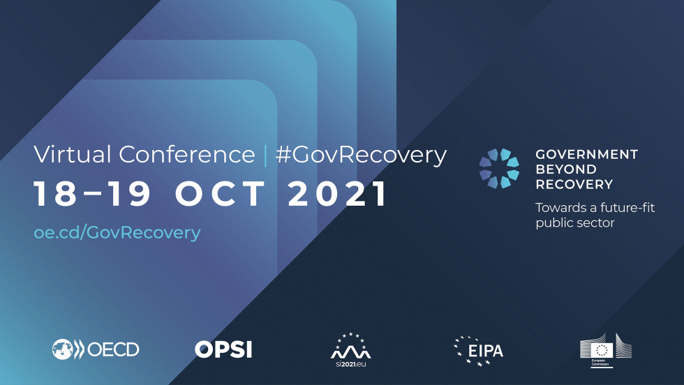 Na sliki je vabilo na globalno konferenco Government Beyond Recovery: Towards a future-fit public sector