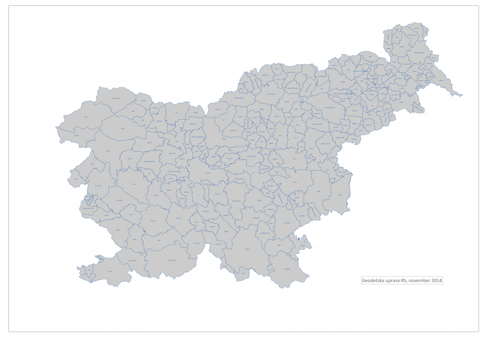 Drawn municipalities on the map of Slovenia