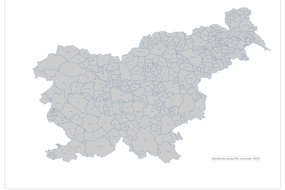 vrisane občine na zemljevidu Slovenije