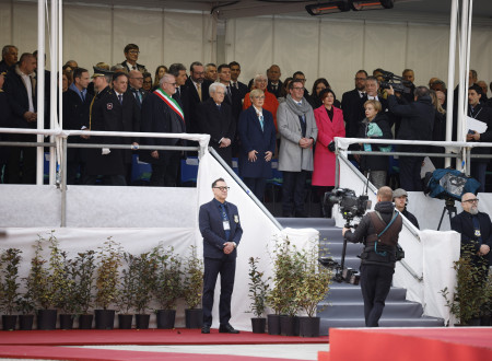 Tribune with distinguished guests at the ceremonial opening