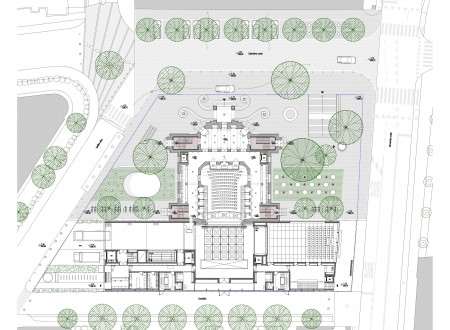 Skica ozelenitve po celoviti prenovi gledališča