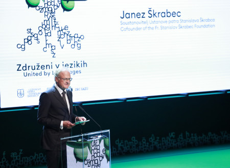 Soustanovitelj Ustanove patra Stanislava Škrabca Janez Škrabec v nagovoru