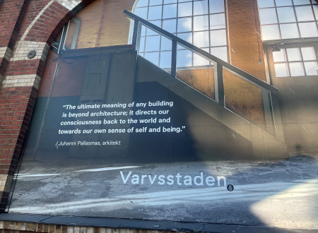 Napis na pročelju obnovljene nekdanje ladjedelnice Varvsstaden