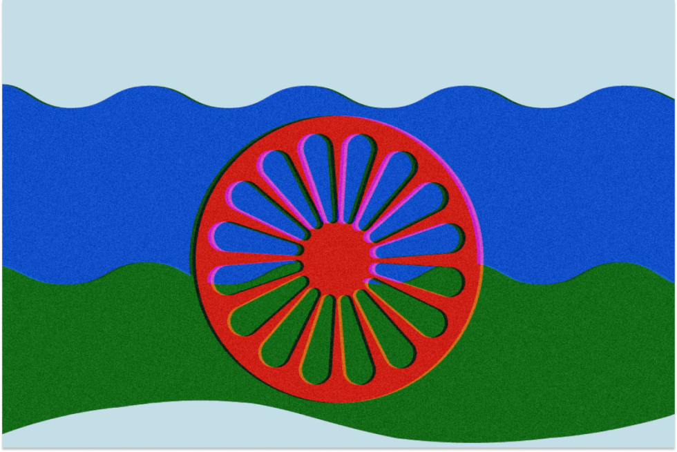 Picture of the flag of the Romani people