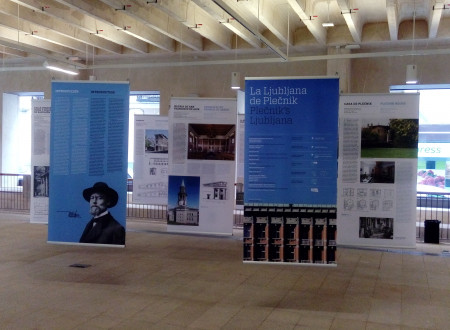 Setting up an exhibition in the premises of the Official Chamber of Architects of Madrid