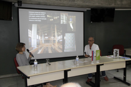 Lecture by Darja Kos Braga at the round table on Plečnik's architecture at the exhibition at the Faculty of Architecture and Urbanism of the University of Sao Pãulo in Brazil