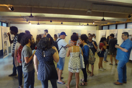 Exhibition visitors at the University of Brasilia in Brazil.