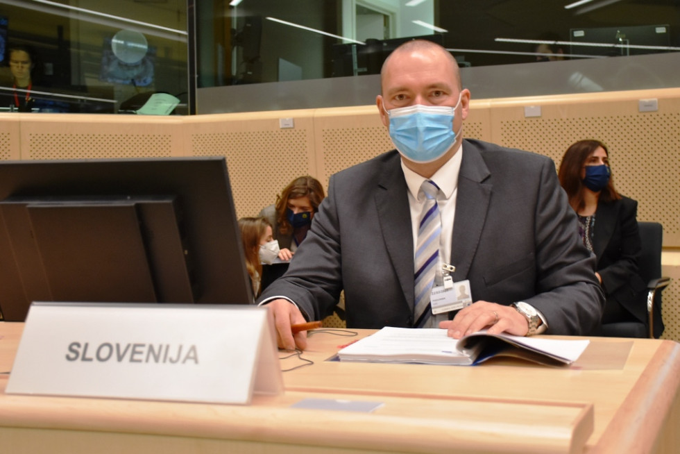 Slovenian minister  Jože Podgoršek attending  EU Council meeting in Bruxelles
